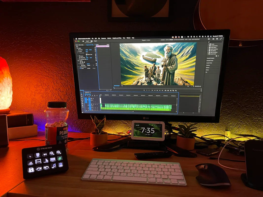 A working media-editing station used for Make Heaven Crowded