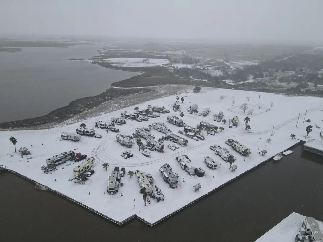 Aerial winter photograph made through Overton Photography
