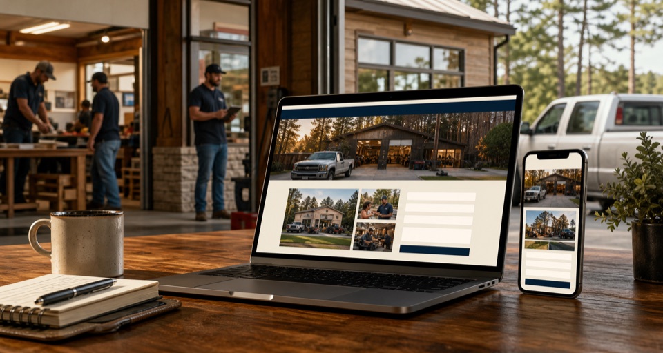 Premium website concept shown inside a desktop browser